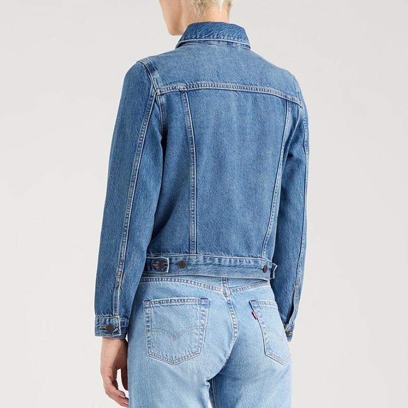 Levis 女款 牛仔外套 經典修身 精工深藍染水洗 29945-0063-細節圖9