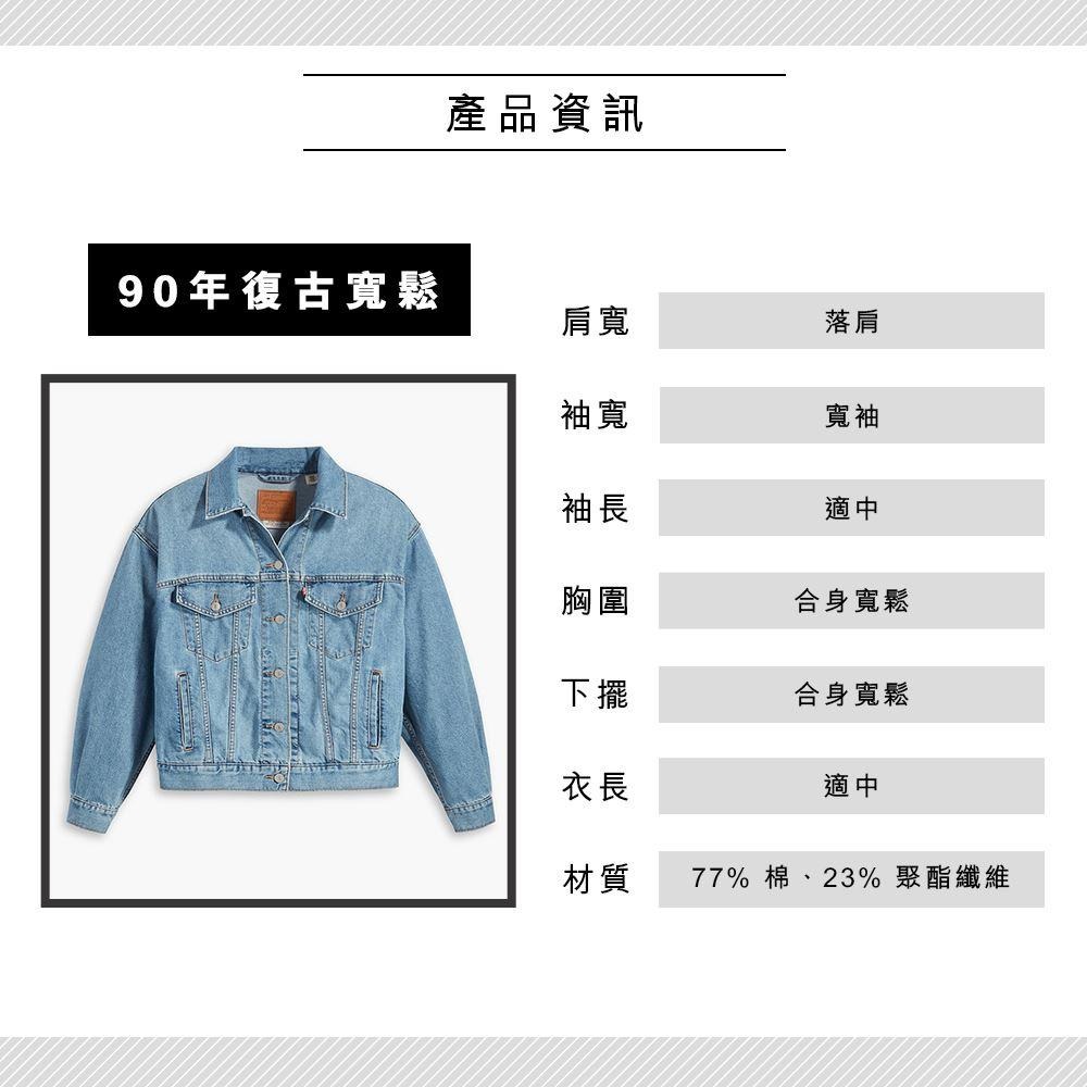 Levis 女款 90年古著涼感牛仔外套 精工中藍染水洗 A1743-0020-細節圖3