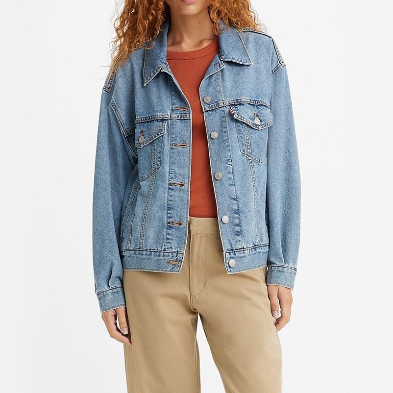 Levis 女款 90年古著涼感牛仔外套 精工中藍染水洗 A1743-0020-細節圖8