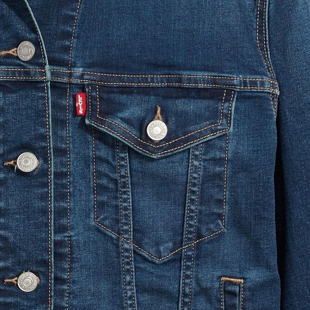 Levis 女款 牛仔外套 COOL輕彈涼爽 深藍水洗 29944-0156🔥-細節圖3
