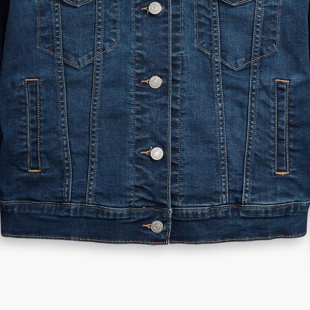 Levis 女款 牛仔外套 COOL輕彈涼爽 深藍水洗 29944-0156🔥-細節圖4