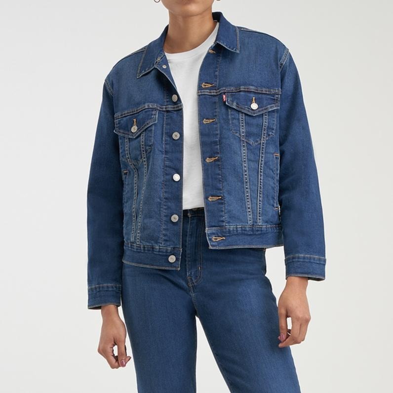 Levis 女款 牛仔外套 COOL輕彈涼爽 深藍水洗 29944-0156🔥-細節圖7