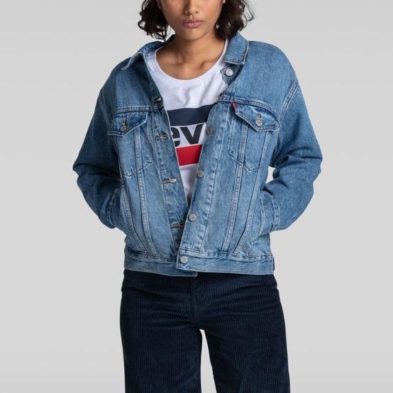 Levis 女款 牛仔外套 精工中藍染水洗 寬鬆版型 29944-0055🔥-細節圖6