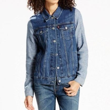 Levis 女款 牛仔外套 異材質拼接丹寧 23913-0001🔥-細節圖7