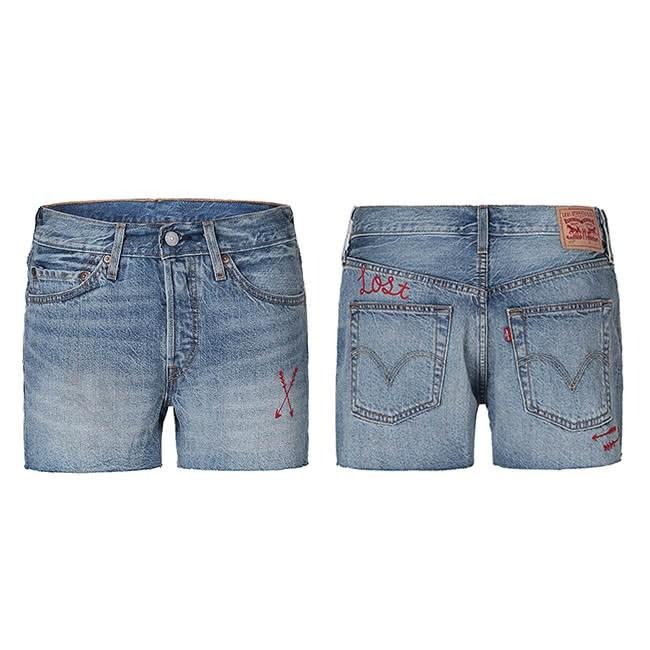 Levis 女款 501 排扣牛仔短褲 復古淺藍水洗 32317-0031🔥-細節圖3