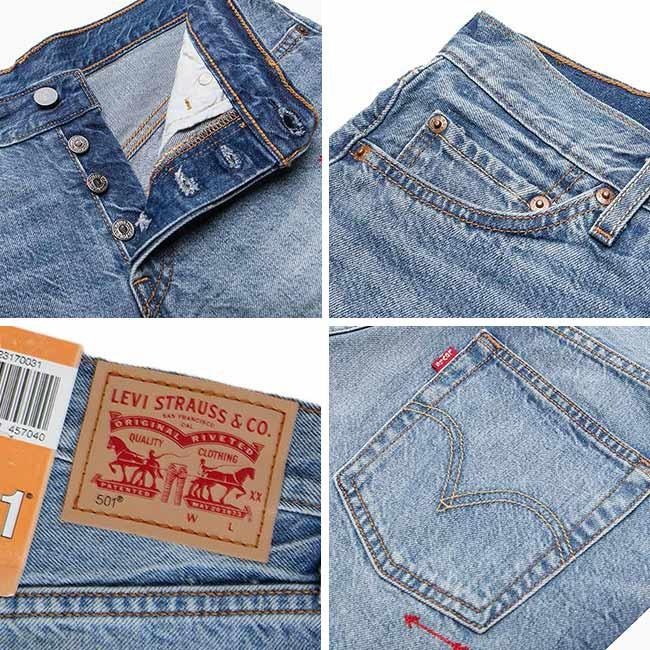 Levis 女款 501 排扣牛仔短褲 復古淺藍水洗 32317-0031🔥-細節圖5