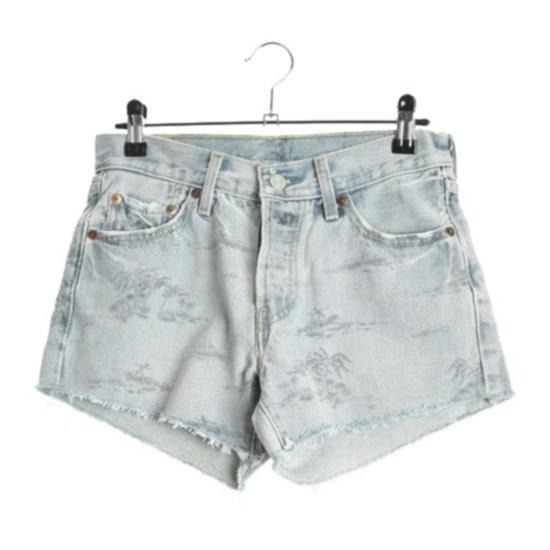 Levis 女款 501 排扣牛仔短褲 刷白洗色 32317-0015🔥-細節圖2