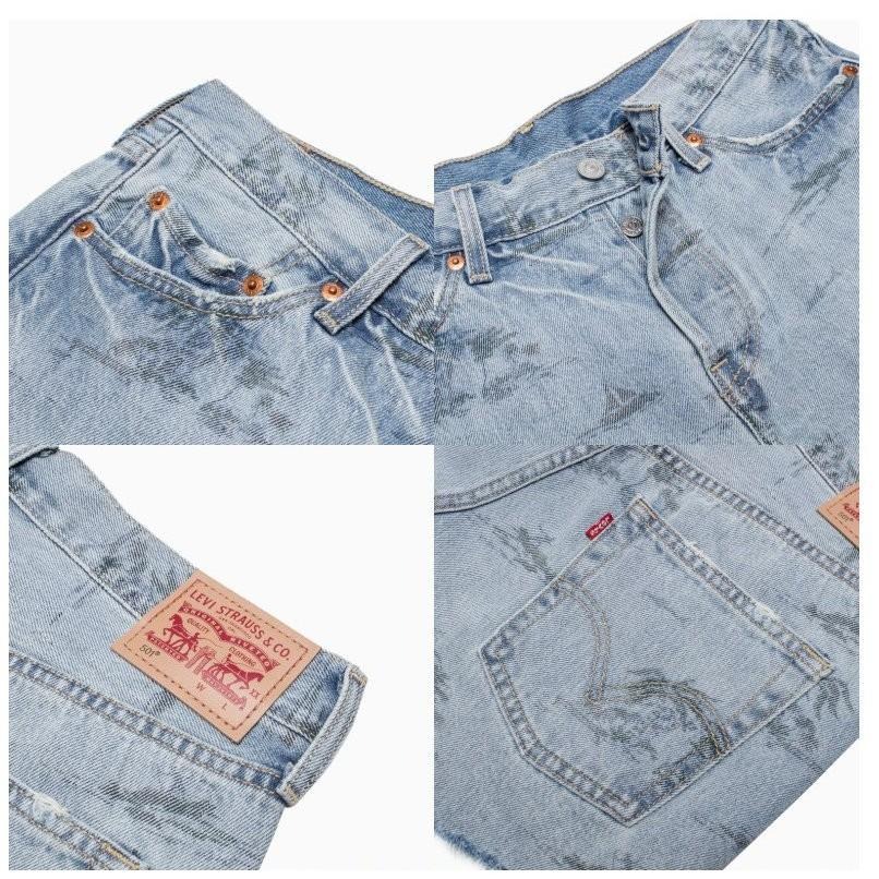Levis 女款 501 排扣牛仔短褲 刷白洗色 32317-0015🔥-細節圖3