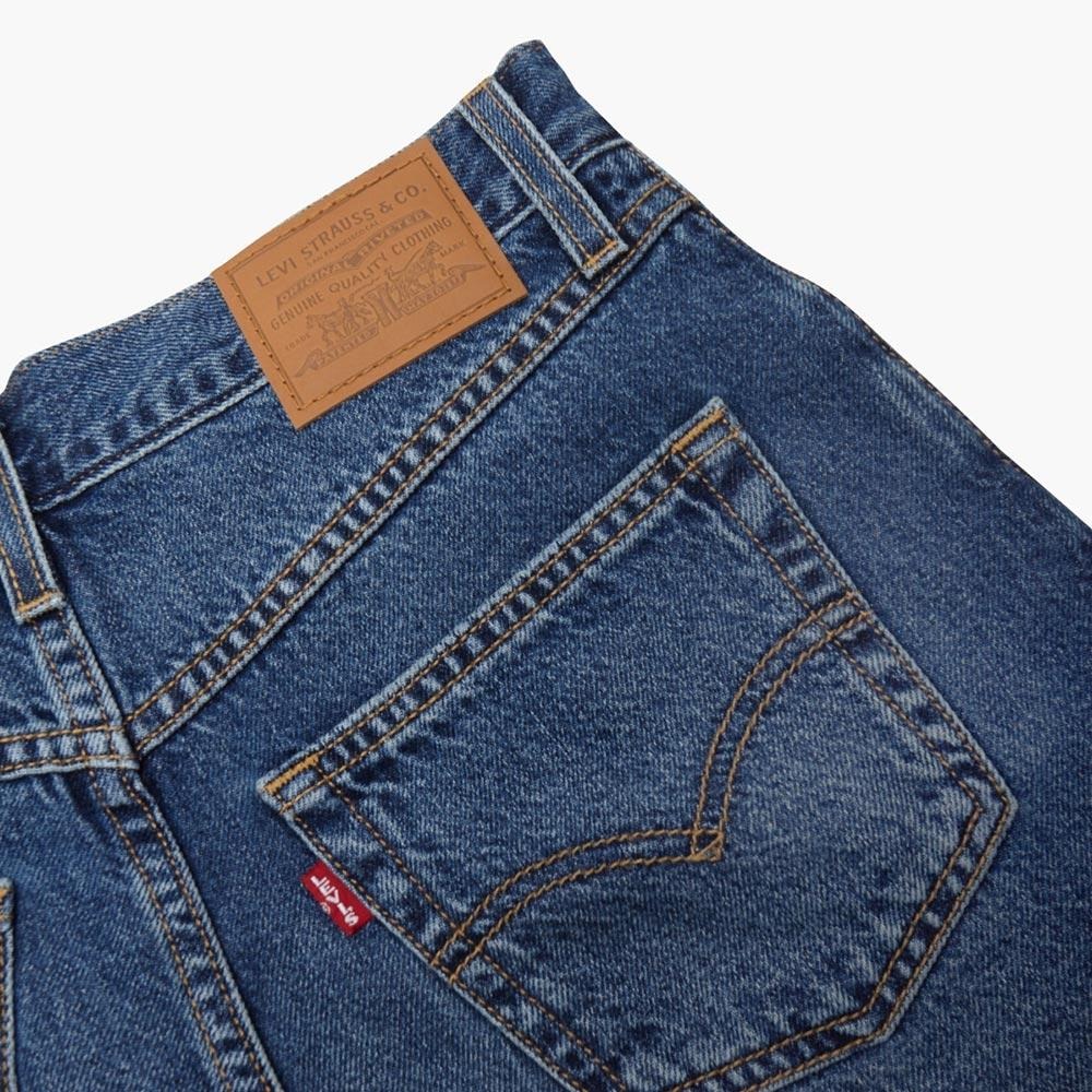 Levis 女款 80年高腰闊腿短褲 精工中藍染水洗 A4695-0003-細節圖9