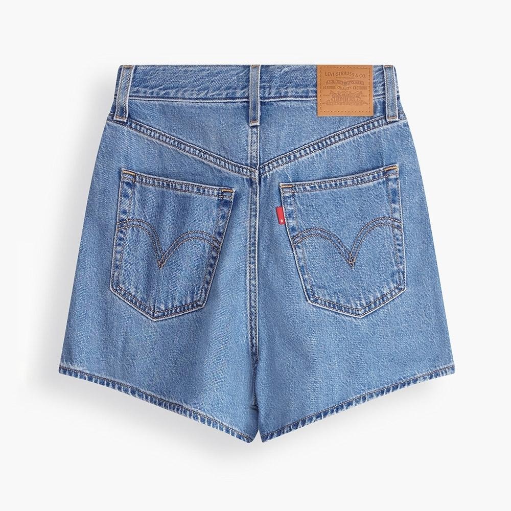 Levis 女款 復古超高腰牛仔闊腿短褲 精工中藍染水洗 39451-0002🔥-細節圖2