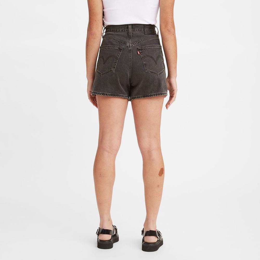 Levis 女款 High Loose 復古超高腰牛仔闊腿短褲 黑灰水洗 39451-0008-細節圖9