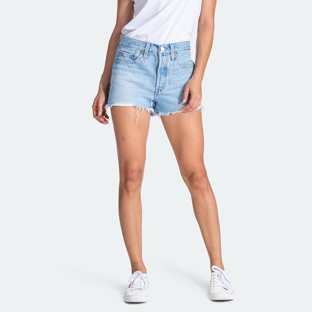 Levis 女款 501 排扣牛仔短褲 淺藍水洗 56327-0086🔥-細節圖8