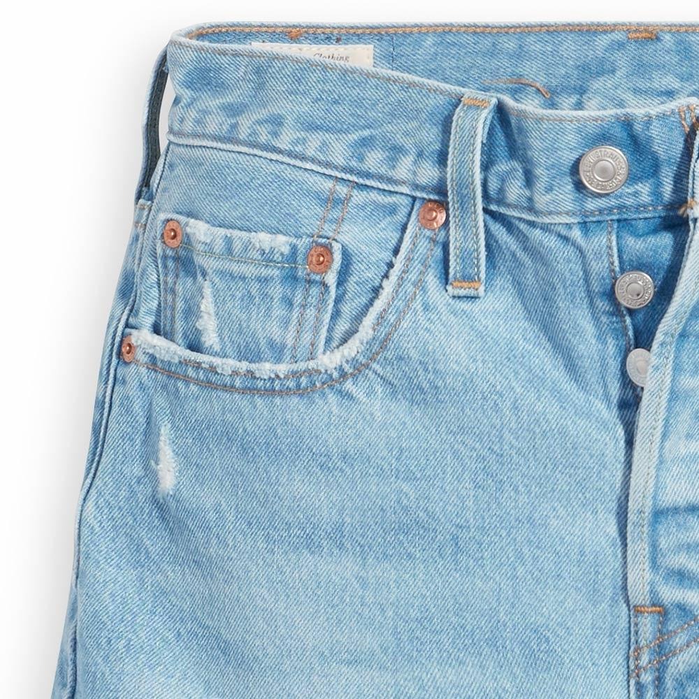 Levis 女款 501 排扣牛仔短褲 淺藍水洗 56327-0241-細節圖2