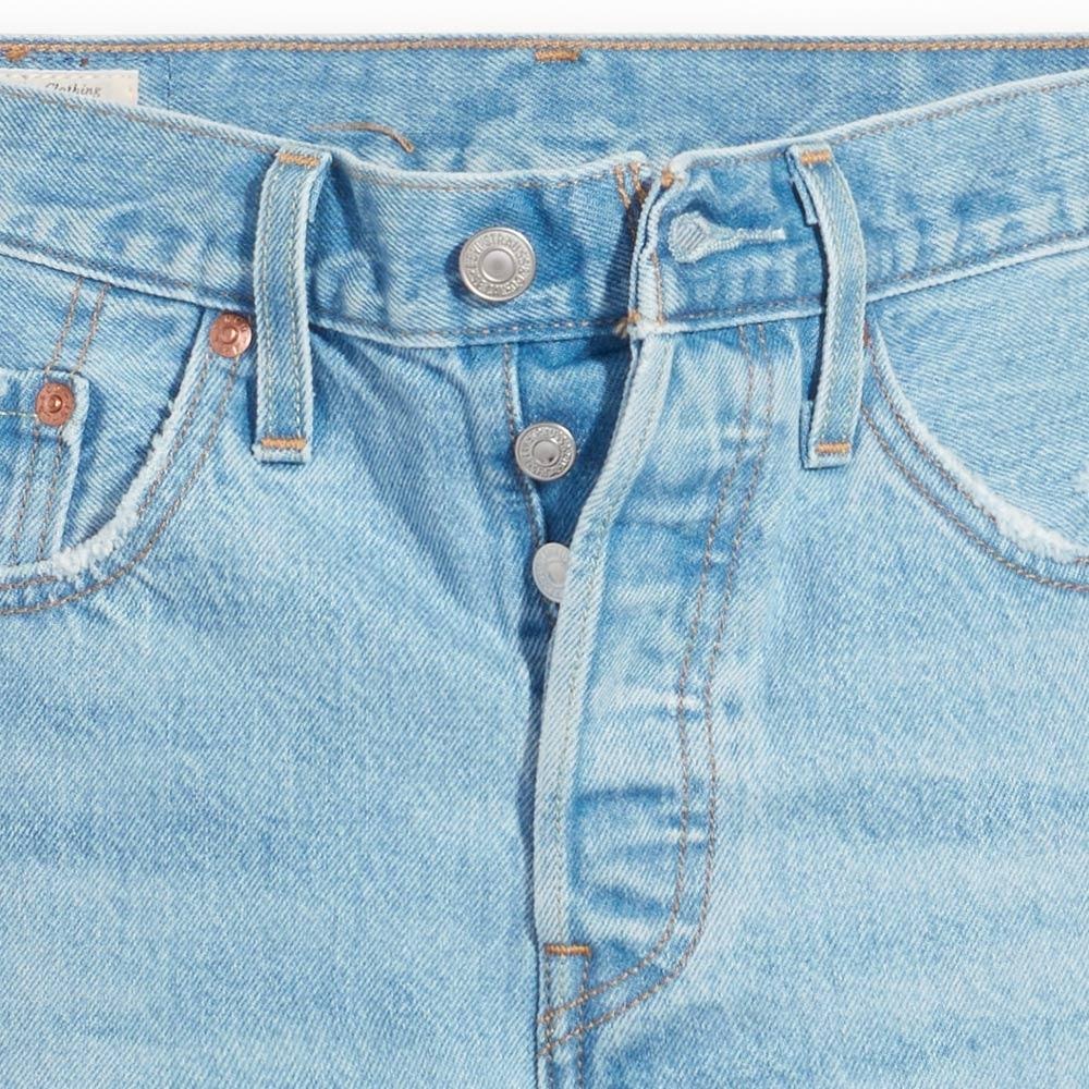 Levis 女款 501 排扣牛仔短褲 淺藍水洗 56327-0241-細節圖3