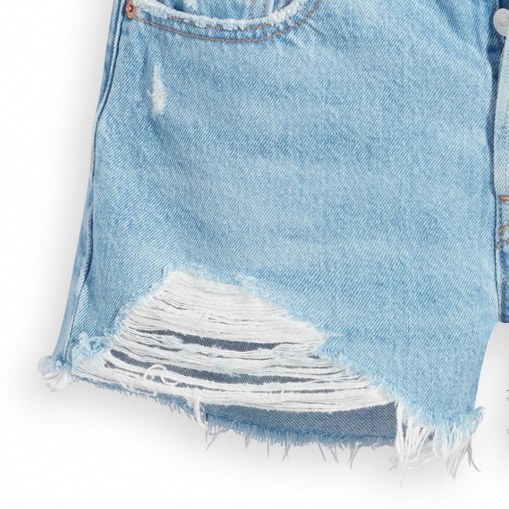 Levis 女款 501 排扣牛仔短褲 淺藍水洗 56327-0241-細節圖4