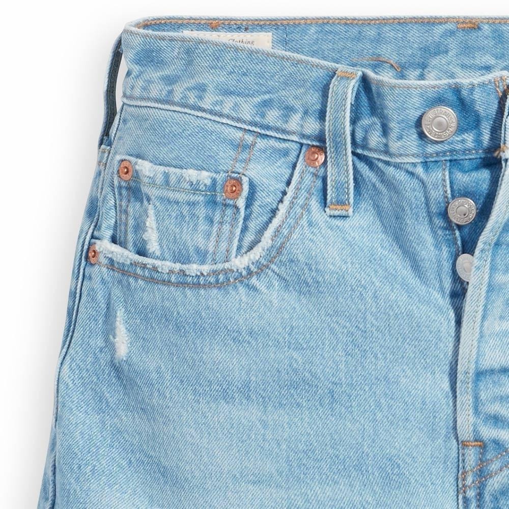 Levis 女款 501 排扣牛仔短褲 淺藍水洗 56327-0241-細節圖2