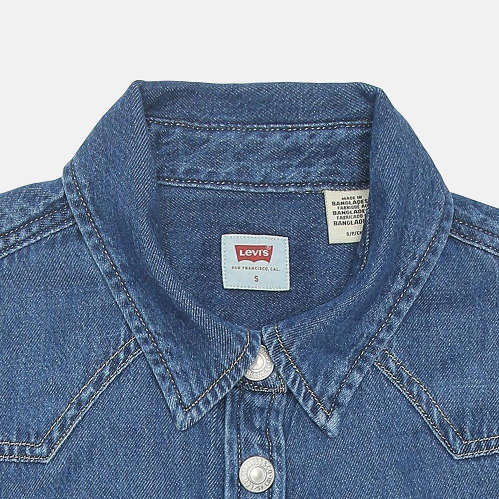 Levis 女款 牛仔洋裝 襯衫式順腰設計 中藍水洗 A7565-0000-細節圖2