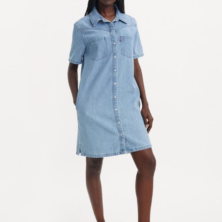 Levis 女款 牛仔洋裝 淺藍水洗 A9480-0000-細節圖5