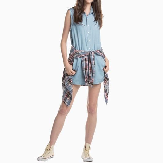 Levis 女款 連身短褲 綁帶 輕磅丹寧 淺藍水洗 39665-0000🔥-細節圖7