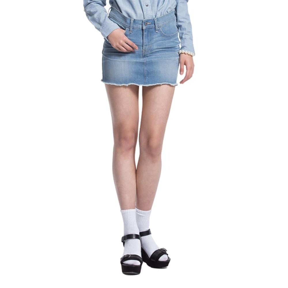Levis 女款 牛仔短裙 復古淺藍洗色 不收邊 32574-0007🔥-細節圖7