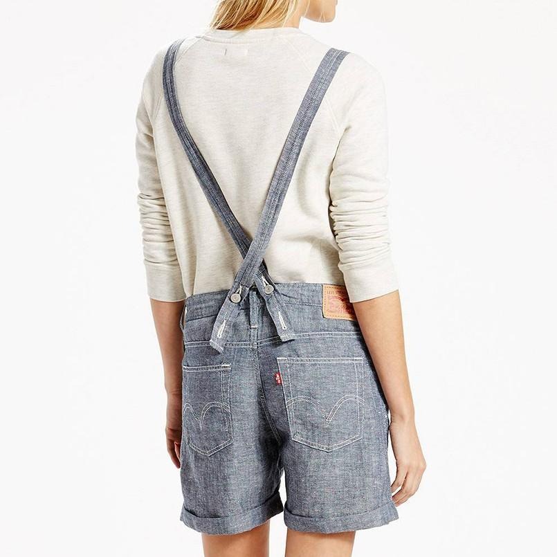 Levis 女款 吊帶短褲 輕磅 淺灰藍 23998-0000🔥-細節圖2