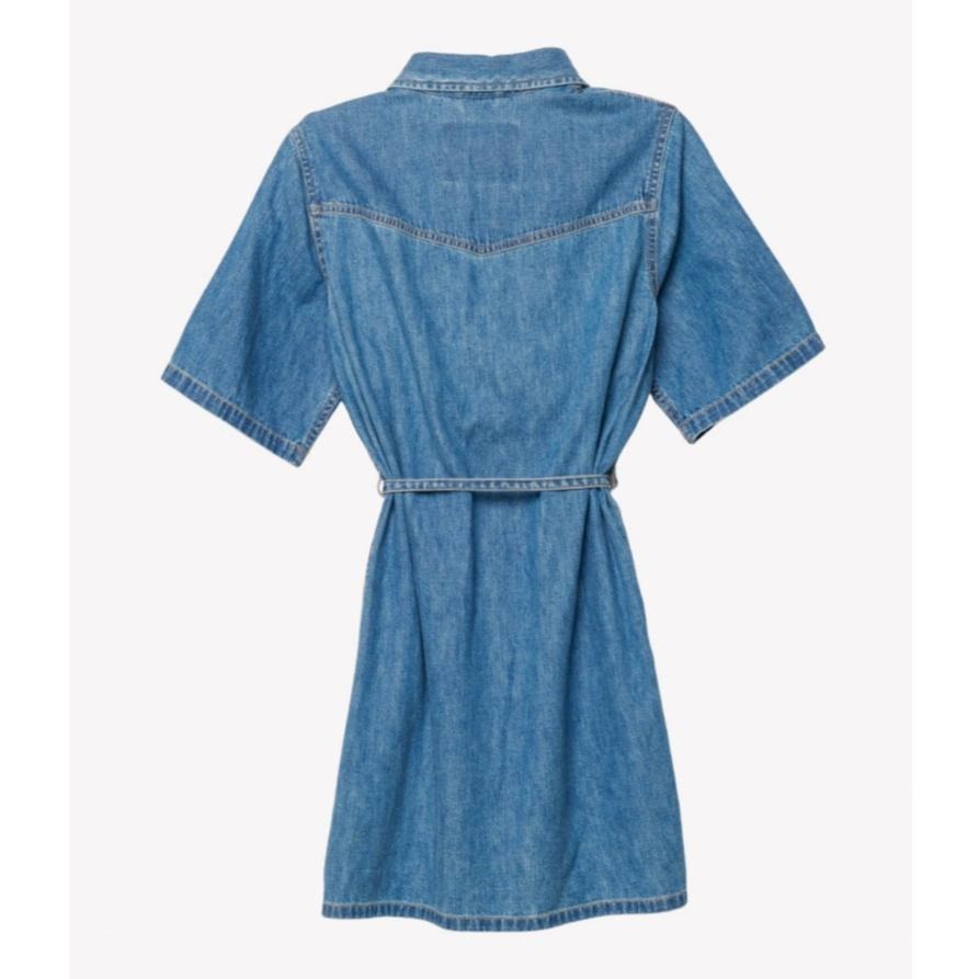 Levis 女款 連身洋裝 牛仔風洋裝 中藍水洗 002YB-0000-細節圖2