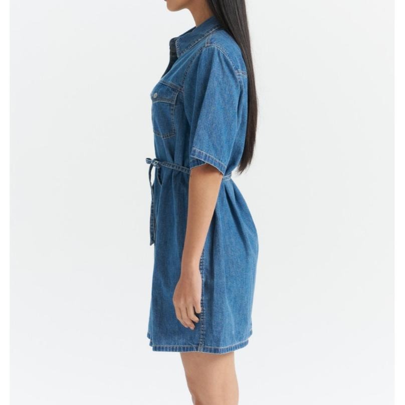 Levis 女款 連身洋裝 牛仔風洋裝 中藍水洗 002YB-0000-細節圖7