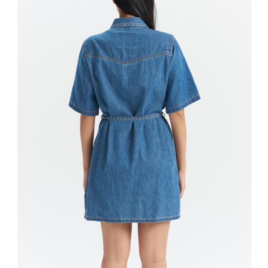 Levis 女款 連身洋裝 牛仔風洋裝 中藍水洗 002YB-0000-細節圖8