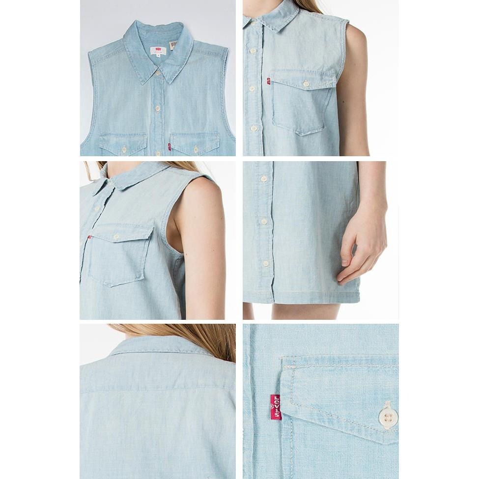 Levis 女款 無袖牛仔洋裙 水洗刷白 輕磅丹寧 29680-0001🔥-細節圖2