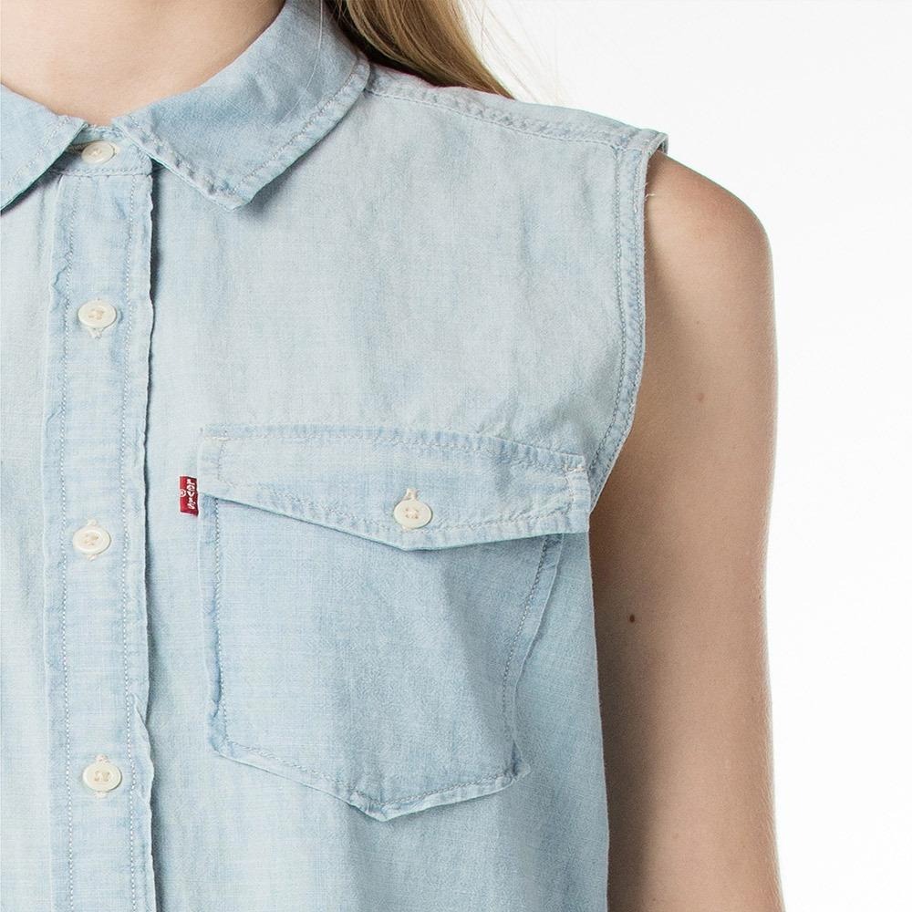 Levis 女款 無袖牛仔洋裙 水洗刷白 輕磅丹寧 29680-0001🔥-細節圖3