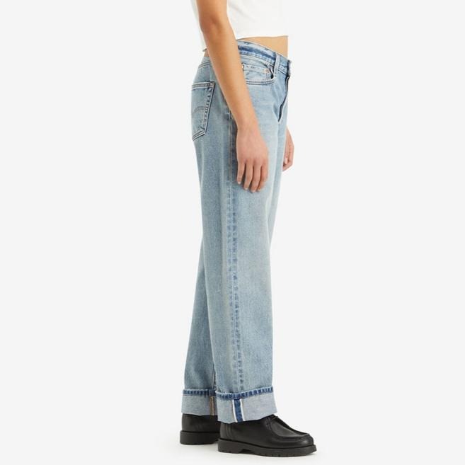 Levis 女款 501 90＇s 高腰舒適直筒排扣牛仔褲 淺藍赤耳 A1959-0050-細節圖8