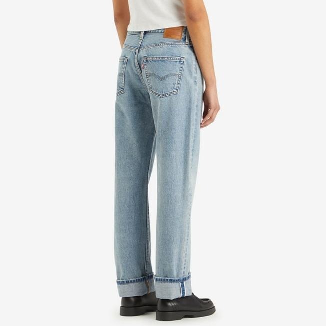 Levis 女款 501 90＇s 高腰舒適直筒排扣牛仔褲 淺藍赤耳 A1959-0050-細節圖9