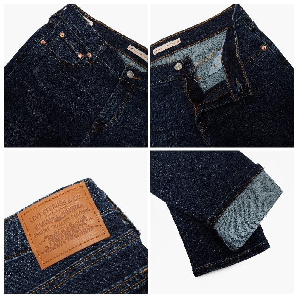 Levis 女款 中腰男友褲牛仔褲 深藍水洗微刷破補丁 19887-0166🔥-細節圖3