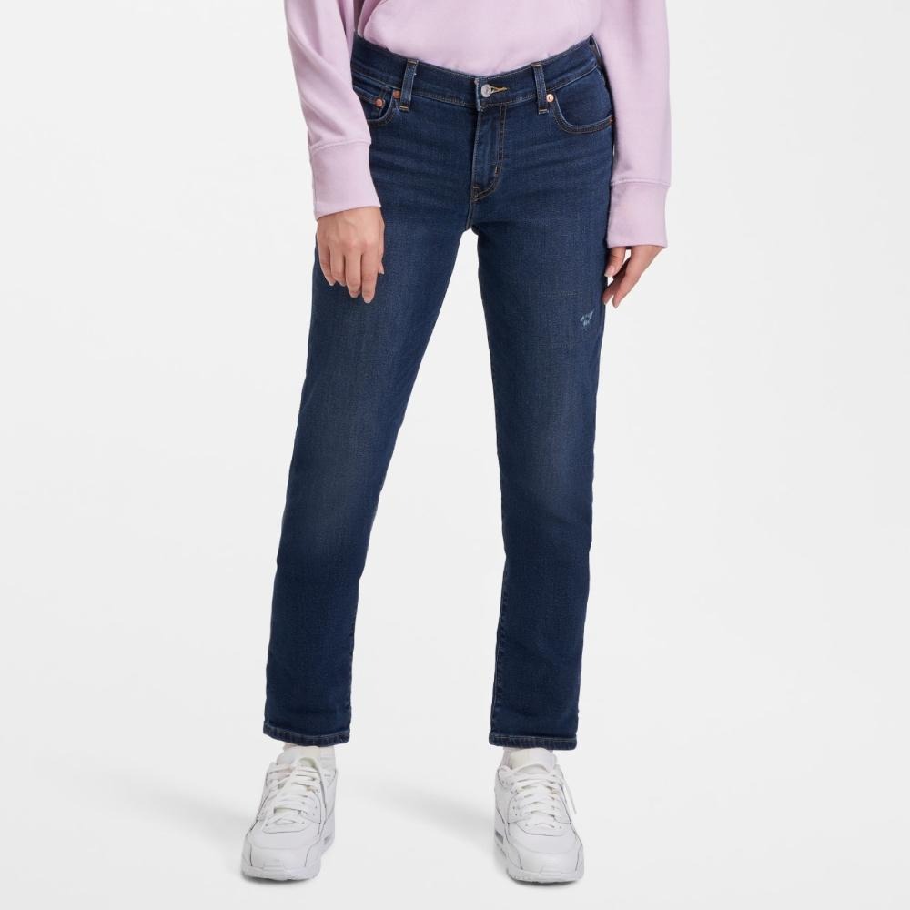 Levis 女款 中腰男友褲牛仔褲 深藍水洗微刷破補丁 19887-0166🔥-細節圖7