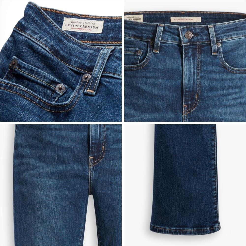 Levis 女款 725 合身靴型牛仔褲 精工深藍染水洗 18759-0115-細節圖3