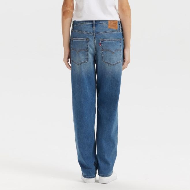 Levis 女款 Baggy Dad 寬鬆直筒牛仔褲 涼感丹寧 中藍水洗 A3494-0073-細節圖6