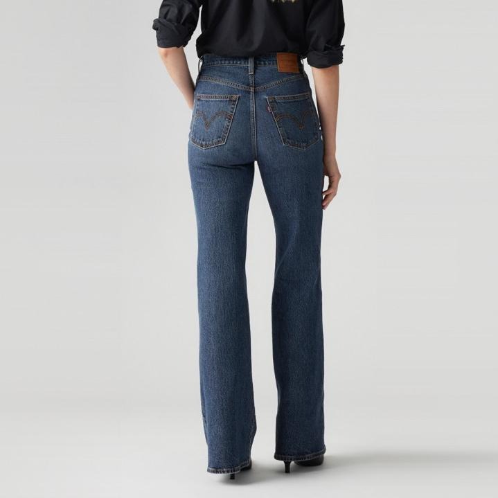 Levis 女款 Ribcage Bells 超高腰喇叭牛仔褲 深藍水洗 A7503-0019-細節圖9
