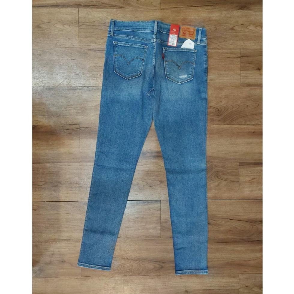 Levis 女款 711 緊身窄管牛仔褲 淺藍水洗 破壞補丁 19560-0154🔥-細節圖2