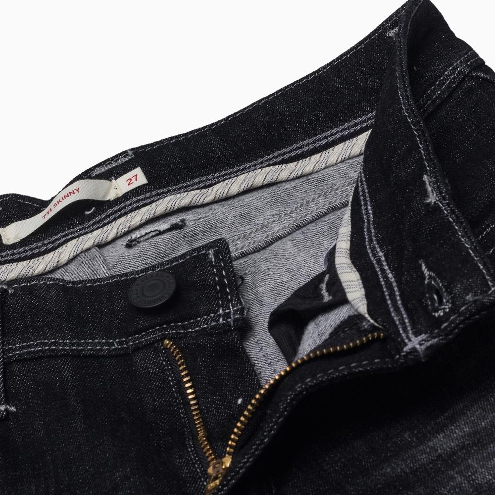 Levis 女款 711 緊身窄管牛仔褲 貓鬚磨白 黑灰復古水洗 19567-0010🔥-細節圖4