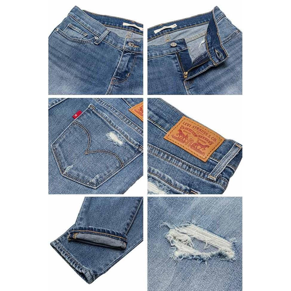 Levis 女款 711 緊身窄管牛仔褲 淺藍刷破 21833-0009🔥-細節圖4