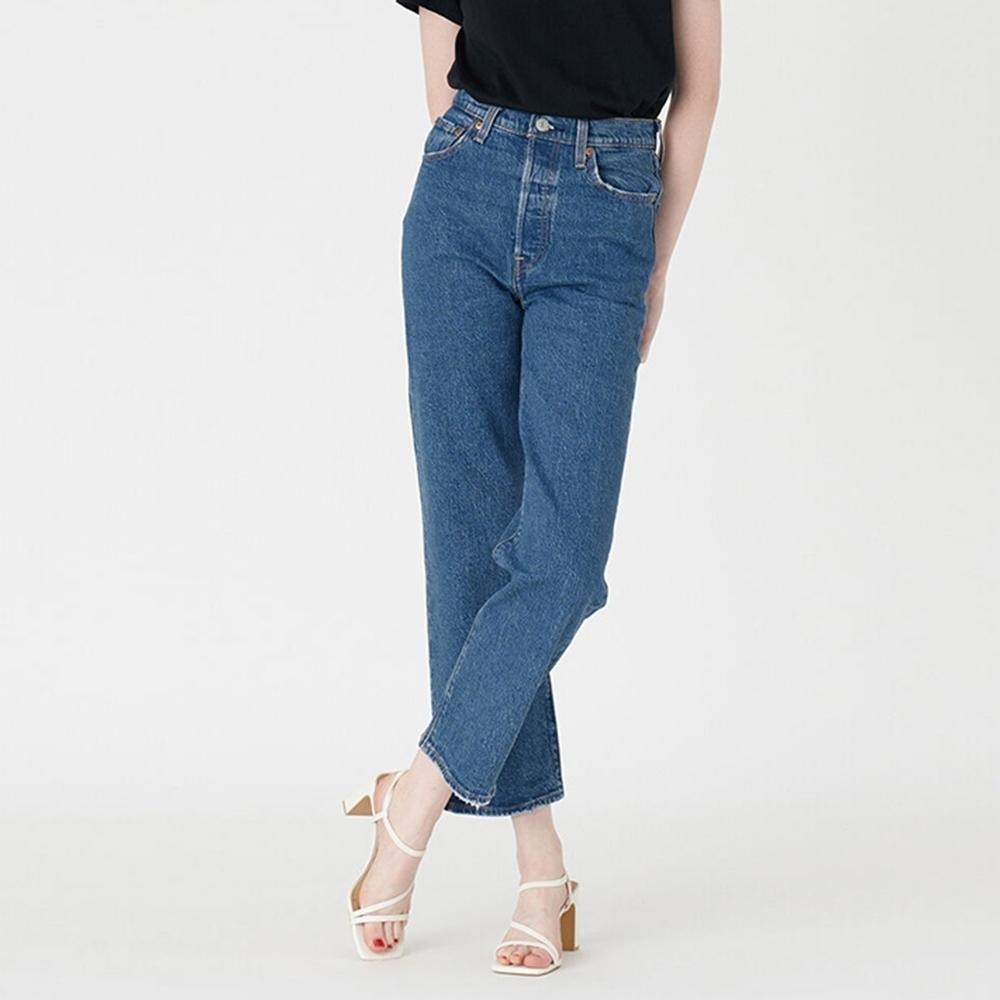 Levis 女款 Ribcage 復古排釦直筒牛仔褲 精工中藍染石洗 72693-0117🔥-細節圖7