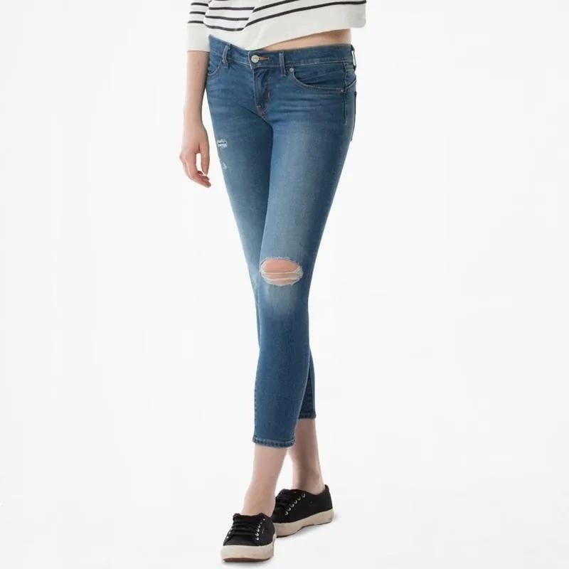 Levis 女款 Revel 中腰緊身提臀牛仔褲 淺藍刷色破壞 超彈力塑型 52451-0001-細節圖7