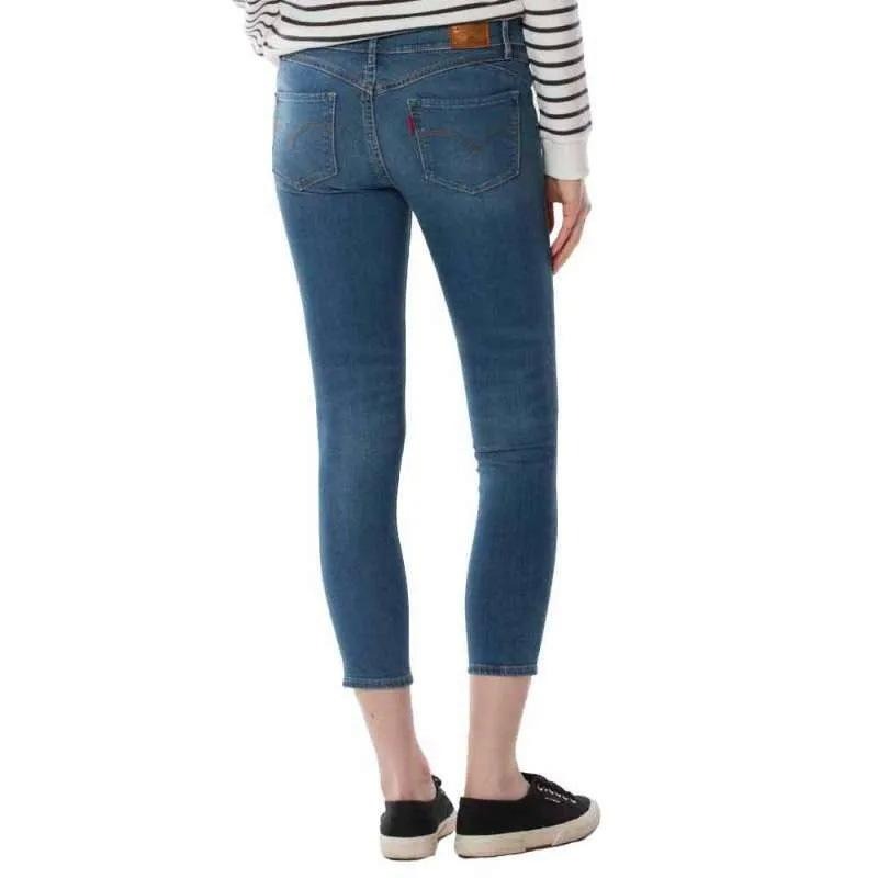 Levis 女款 Revel 中腰緊身提臀牛仔褲 淺藍刷色破壞 超彈力塑型 52451-0001-細節圖9