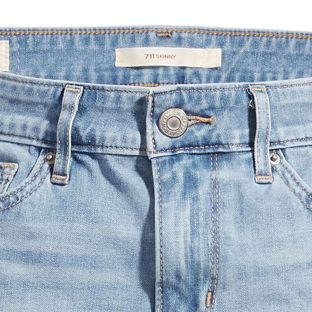 Levis 女款 711 緊身窄管牛仔褲 淺藍水洗 翻邊褲管 18881-0456🔥-細節圖4