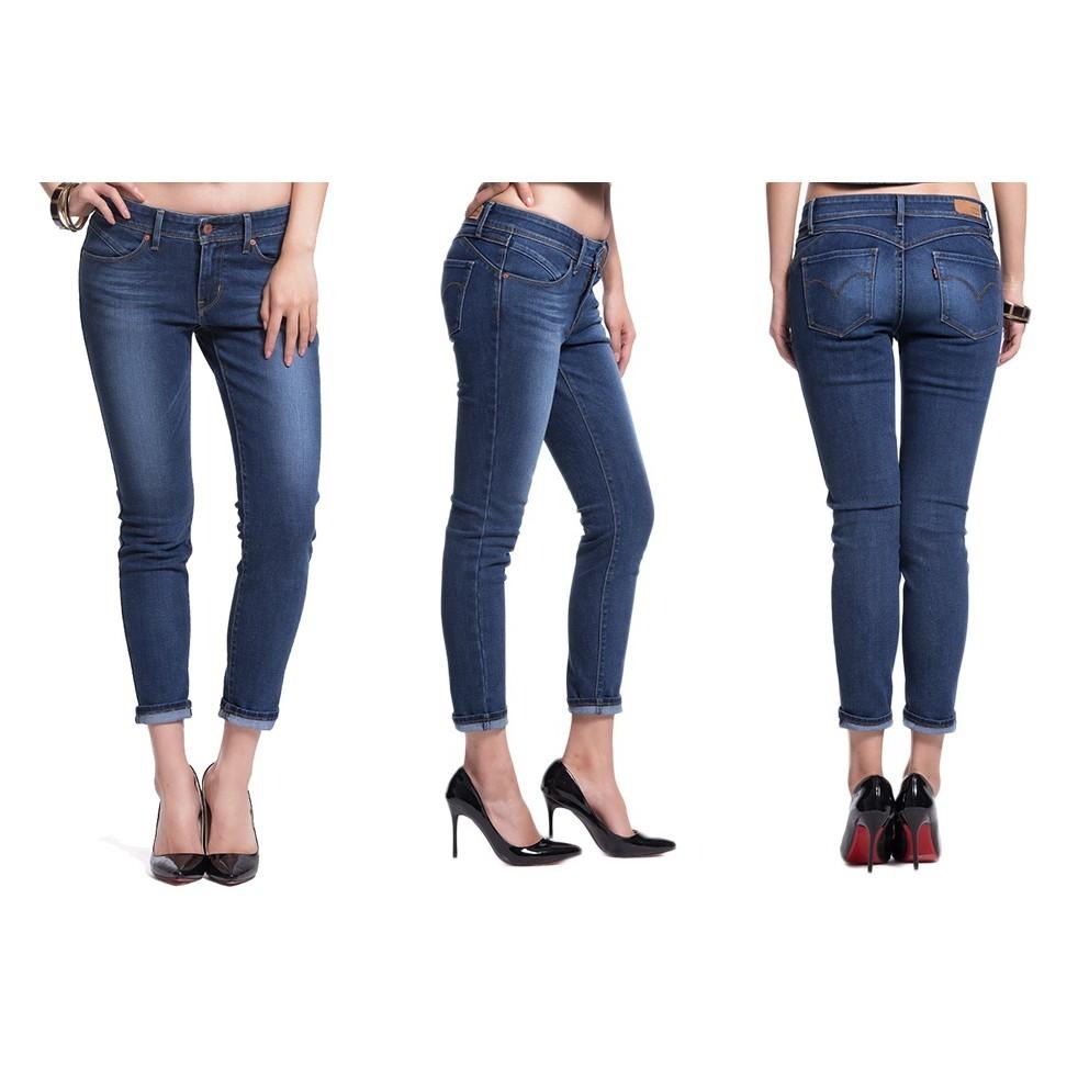 Levis 女款 Revel 低腰緊身提臀牛仔褲 深藍水洗 超彈力塑型 20890-0007-細節圖3