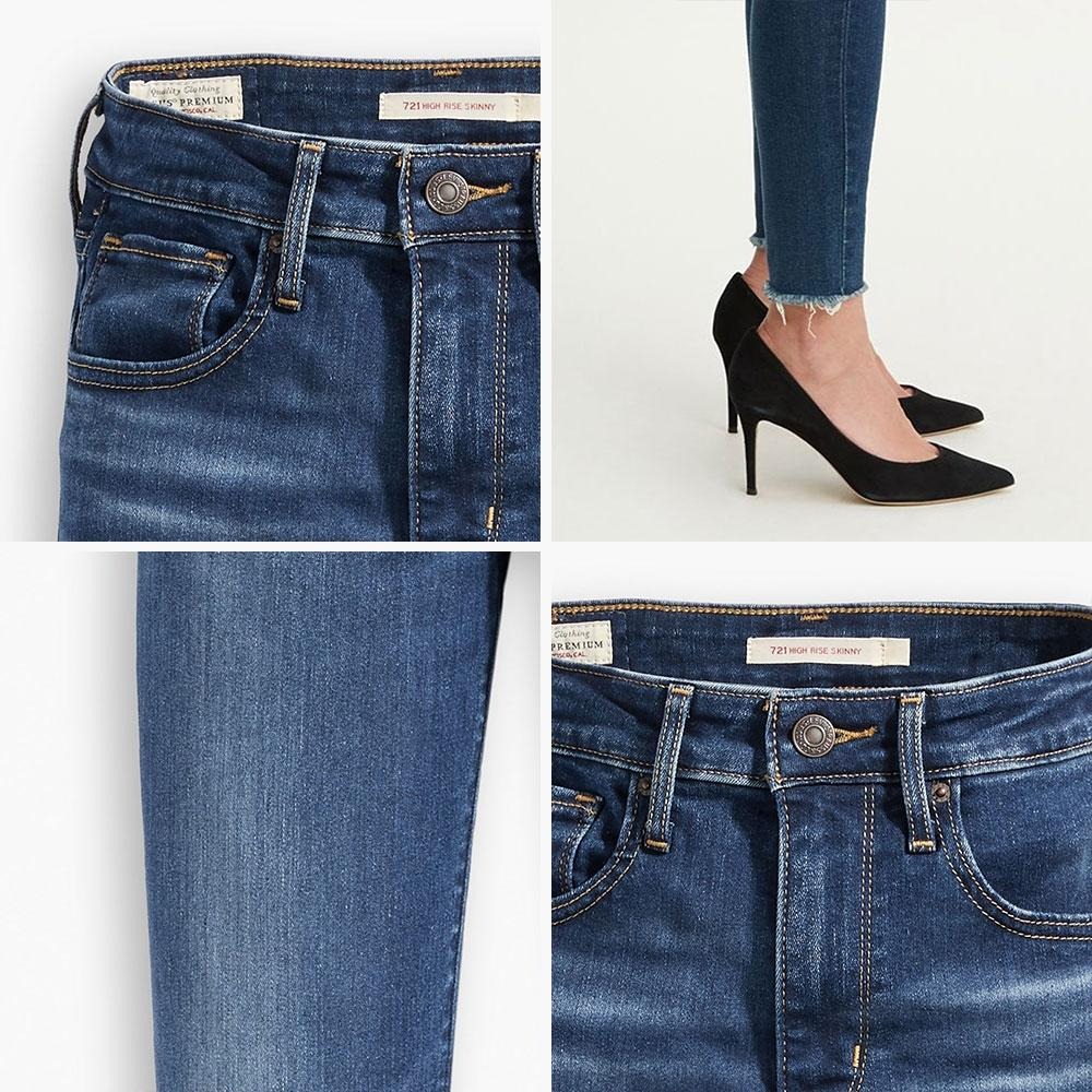 Levis 女款 721 緊身窄管牛仔褲 精工深藍染水洗 18882-0252🔥-細節圖2