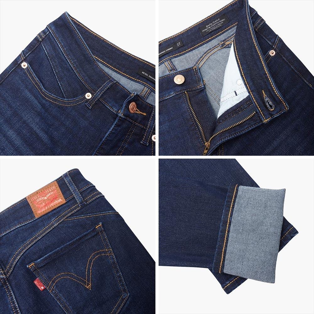 Levis 女款 Revel 中腰緊身提臀牛仔褲 精工深藍染水洗 36266-0040-細節圖2