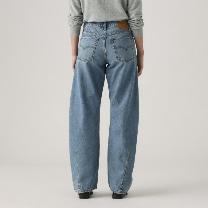 Levis 女款 Baggy Dad Barrel 錐形寬鬆牛仔褲 淺藍水洗 0039A-0002-細節圖7