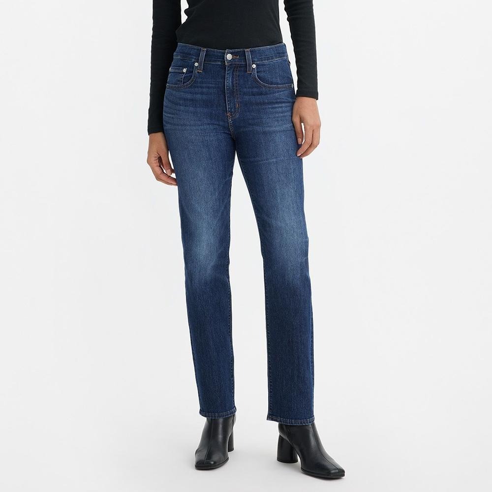 Levis 女款 724 直筒牛仔褲 深藍水洗 涼感丹寧 18883-0268-細節圖6