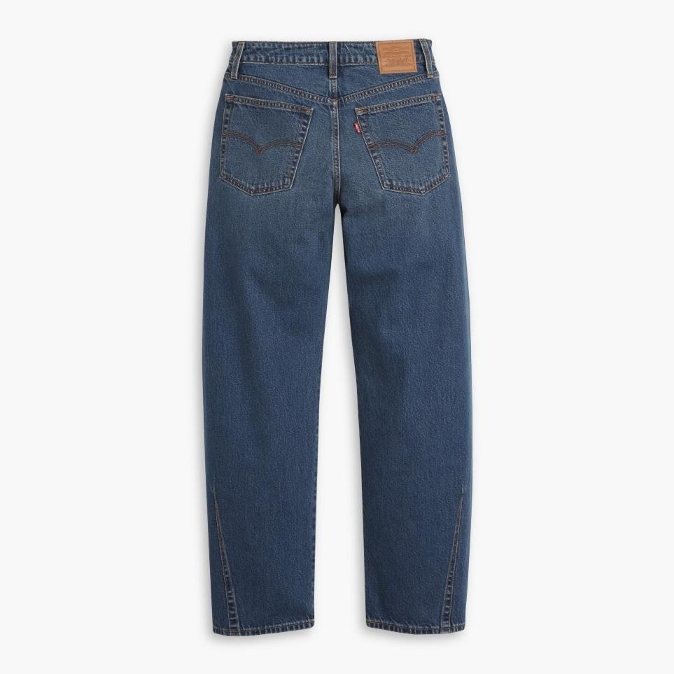 Levis 女款 Baggy Dad Barrel 錐形寬鬆牛仔褲 深藍水洗 0039A-0001-細節圖2